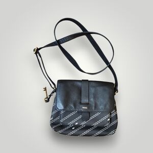 Fossil Women's Kinley Small Crossbody Bag Black white